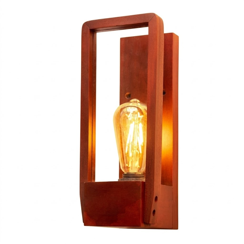 premium mahogany wooden wall lamp – e27 holder premium mahogany wooden wall lamp – e27 holder