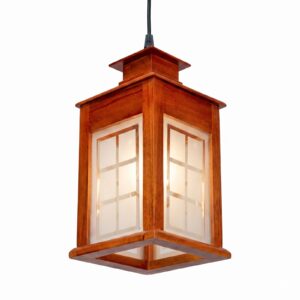 premium mahogany wooden wall lamp – e27 holder