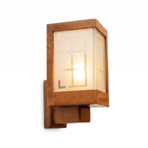 premium mahogany wooden wall lamp – e27 holder