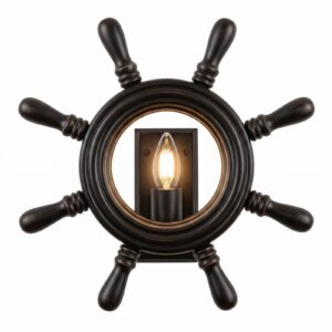 premium mahogany wooden wall lamp – e27 holder